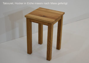 Tabouret Hocker in Eiche massiv nach Mass gefertigt